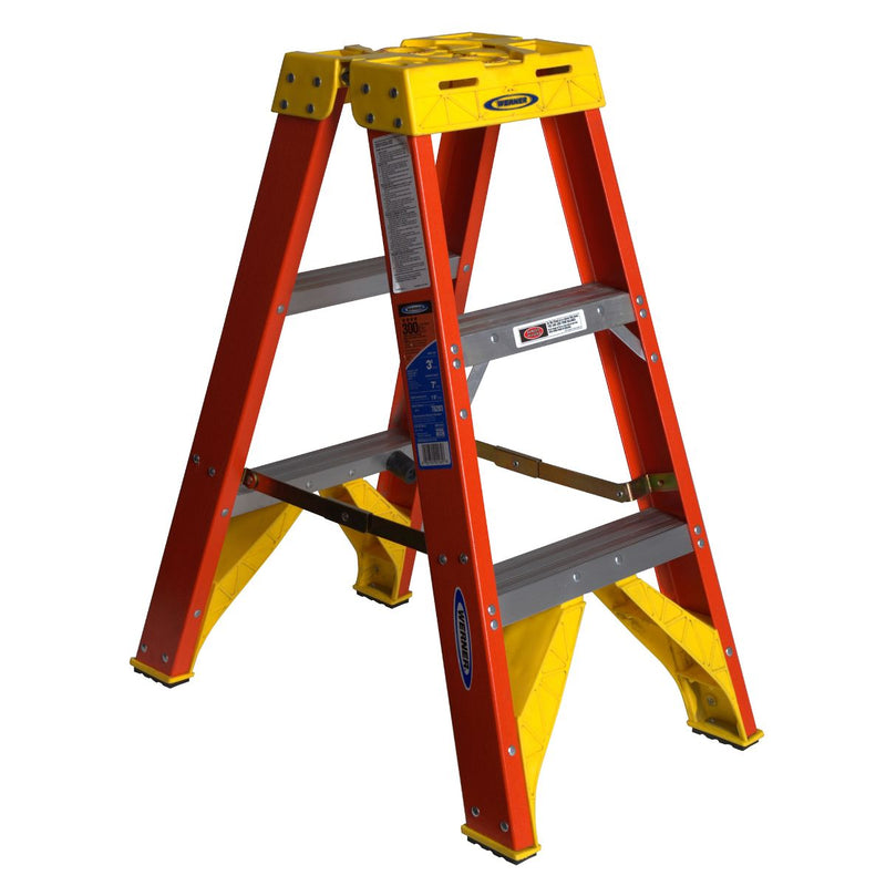 Werner Fiberglass Double-Sided Step Ladders