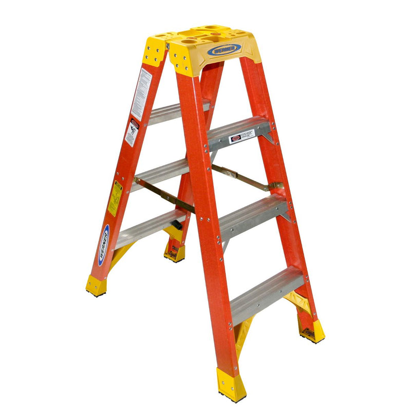 Werner Fiberglass Double-Sided Step Ladders