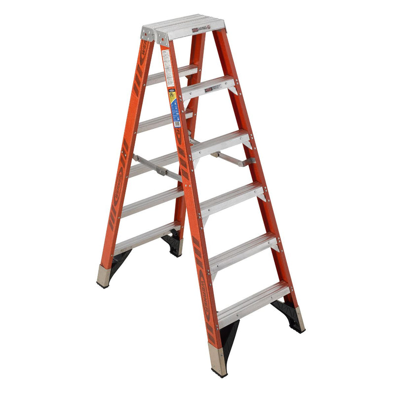 Werner Fiberglass Double-Sided Step Ladders