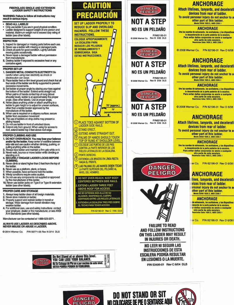 Werner Ladder Sticker Replacement Kits