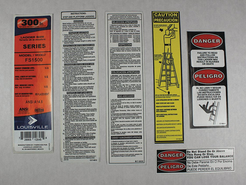 Louisville Ladder Replacement Ladder Sticker Kit