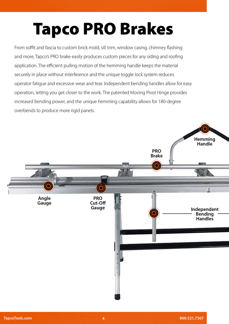 Tapco Tools Aluminum Brakes and Accessories - 10567