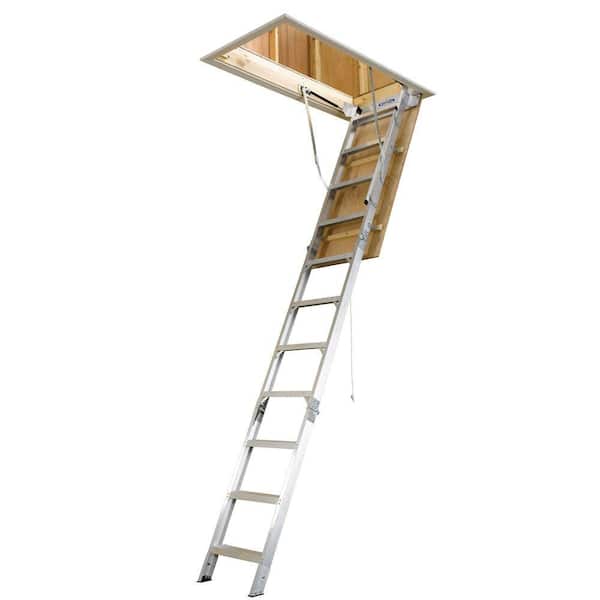 Werner AH2510 8 ft - 10 ft 375 lb Attic Ladder + 25" x 54" Rough Opening